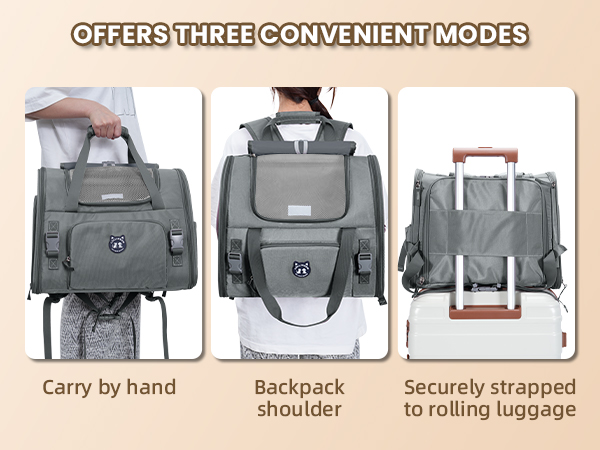 Lollimeow Expandable Pet Carrier Backpack for Large Cats & Puppies - Airline Approved, Hiking & Travel, Waterproof with Breathable Mesh (5 Colors, 2 Sizes)