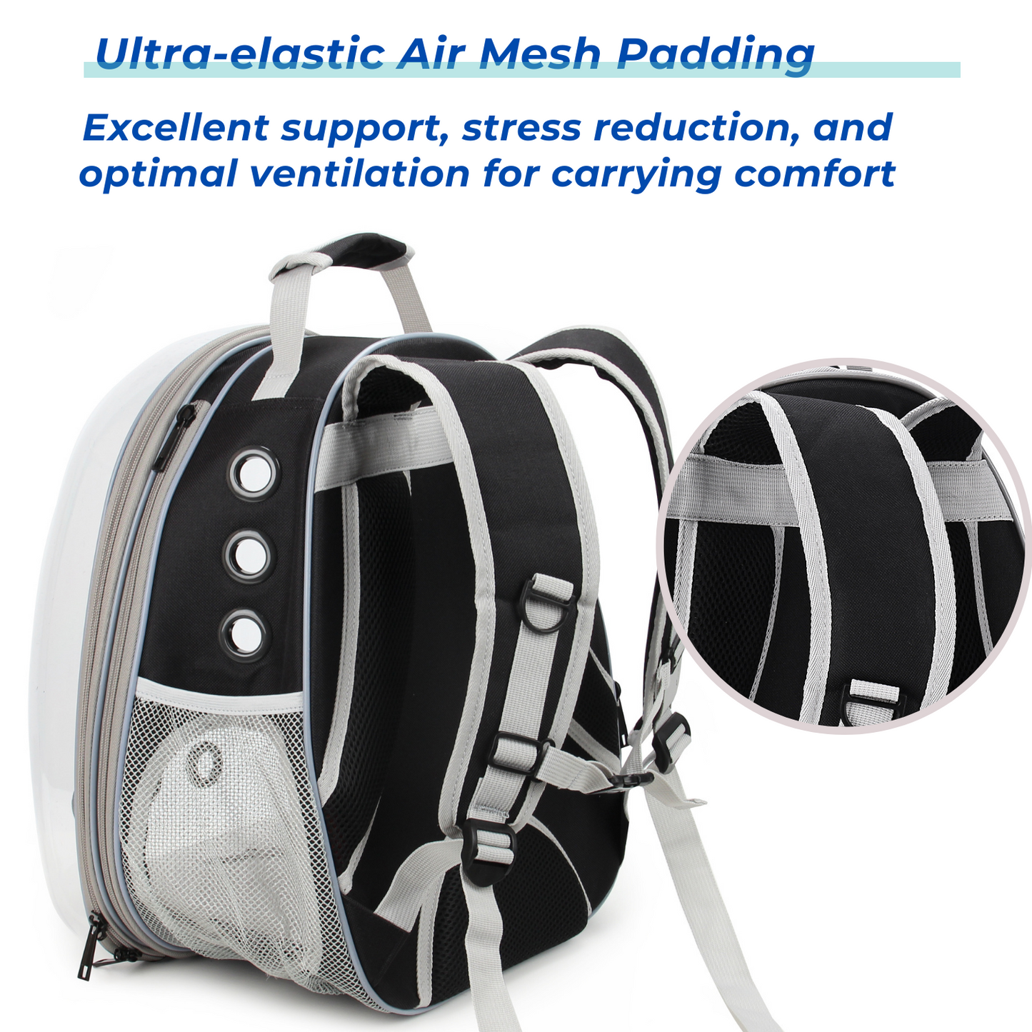 Cat Bubble Backpack with Clear Window, Expandable Pet Travel Carrier for Cats and Dogs(Back Expandable-Three Colors) - lollimeow