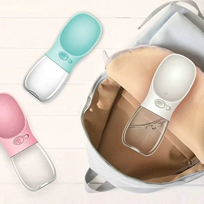 Pet Water Bottle with Bowl Dispenser for Walking/Travel - lollimeow