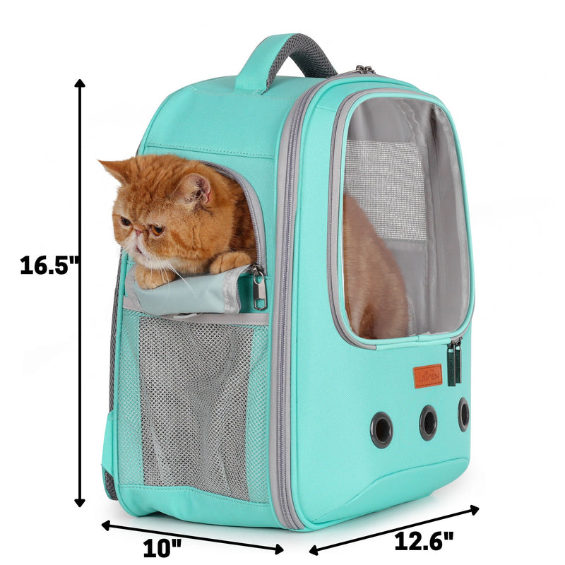 Lollimeow Pet Carrier Backpack, Square Window, Designed for Travel, Hiking, Walking & Outdoor Use(Two Colors)