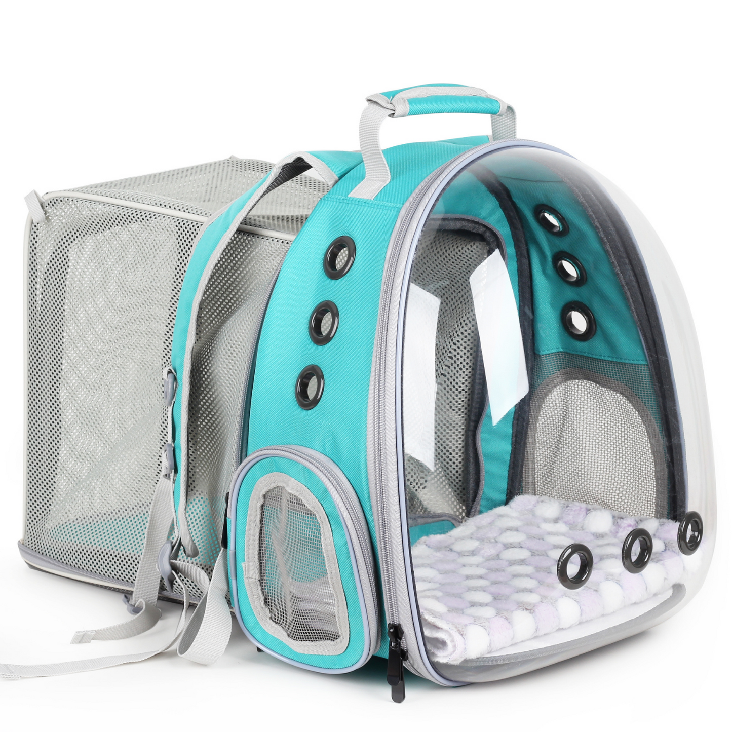 Cat Bubble Backpack with Clear Window, Expandable Pet Travel Carrier for Cats and Dogs (Square Back Expandable-Three Colors)