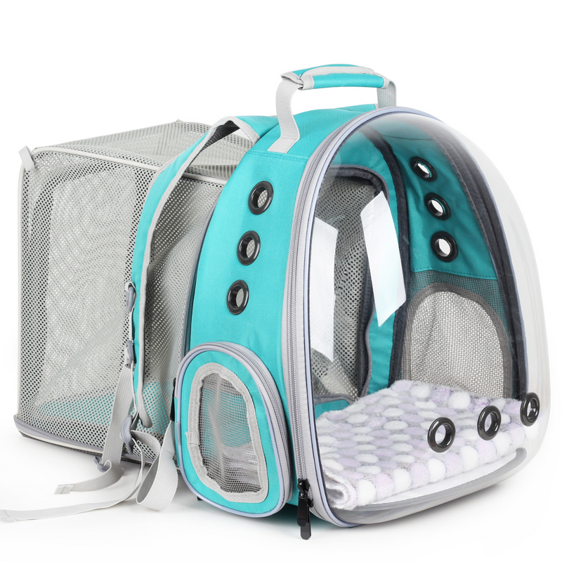 Lollimeow Bubble Expandable Cat Backpack Pet Travel Carrier for Cats and Dogs (Square Back Expandable-Three Colors)