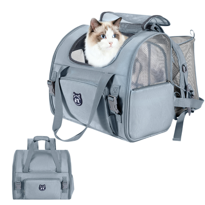 Lollimeow Expandable Pet Carrier Backpack for Large Cats & Puppies - Airline Approved, Hiking & Travel, Waterproof with Breathable Mesh (5 Colors, 2 Sizes)