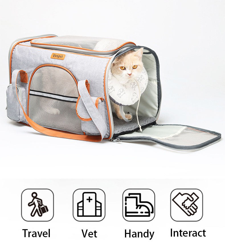 Lollimeow Pet Travel Backpack, TSA Airline Approved Carrier Soft Sided(Two Colors)