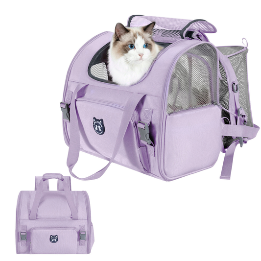 Lollimeow Expandable Pet Carrier Backpack for Large Cats & Puppies - Airline Approved, Hiking & Travel, Waterproof with Breathable Mesh (5 Colors, 2 Sizes)