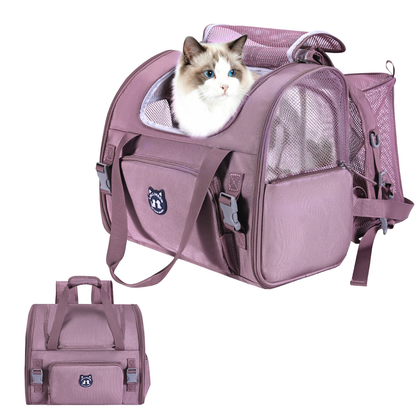 Lollimeow Expandable Pet Carrier Backpack for Large Cats & Puppies - Airline Approved, Hiking & Travel, Waterproof with Breathable Mesh (5 Colors, 2 Sizes)