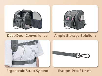 Lollimeow Expandable Pet Carrier Backpack for Large Cats & Puppies - Airline Approved, Hiking & Travel, Waterproof with Breathable Mesh (5 Colors, 2 Sizes)