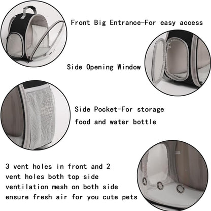 Small Animal Travel Backpack for Guinea Pig, Bearded Dragon,Hedgehog Rat Parrot,Rabbit,Sugar Glider,Airline Approved