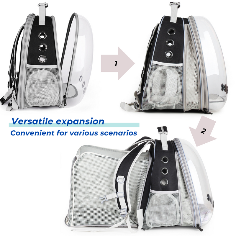 LOLLIMEOW Pet Carrier Backpack, Airline-Approved【Dual Expandable】(Three Colors)