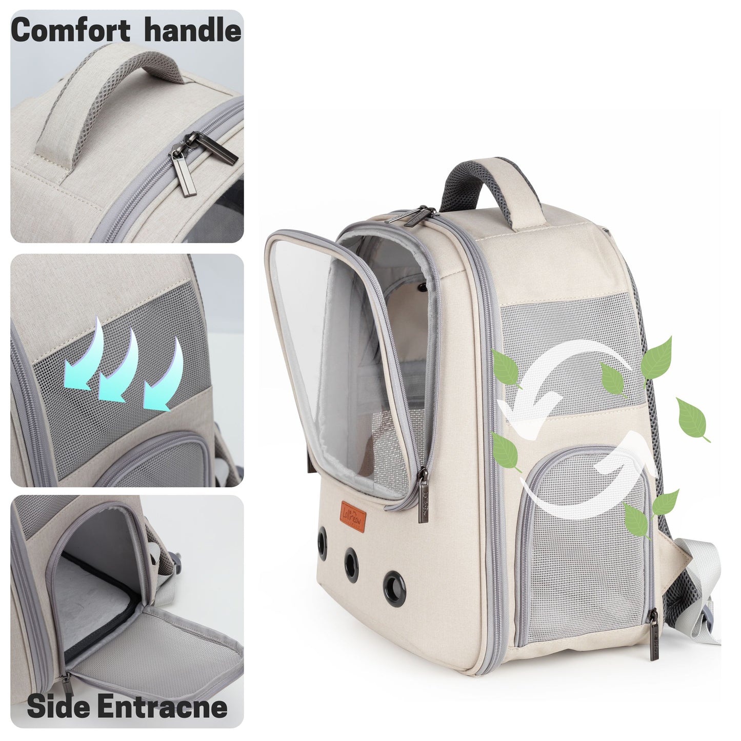 Pet Carrier Backpack, Square Window, Designed for Travel, Hiking, Walking & Outdoor Use(Two Colors)