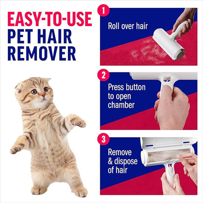 Roller Pet Hair Remover and Reusable Lint Roller - Multi-Surface Fur Removal Tool