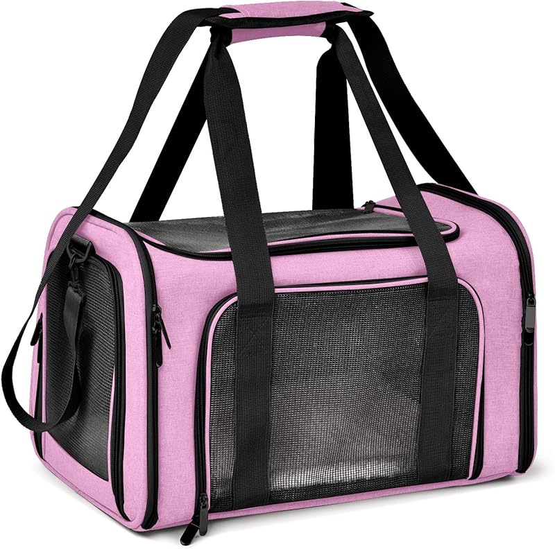 Pet Carrier for Small Medium Cats & Puppies up to 25 lbs, TSA Airline Approved Carrier Soft Sided