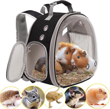 Small Animal Travel Backpack for Guinea Pig, Bearded Dragon,Hedgehog Rat Parrot,Rabbit,Sugar Glider,Airline Approved