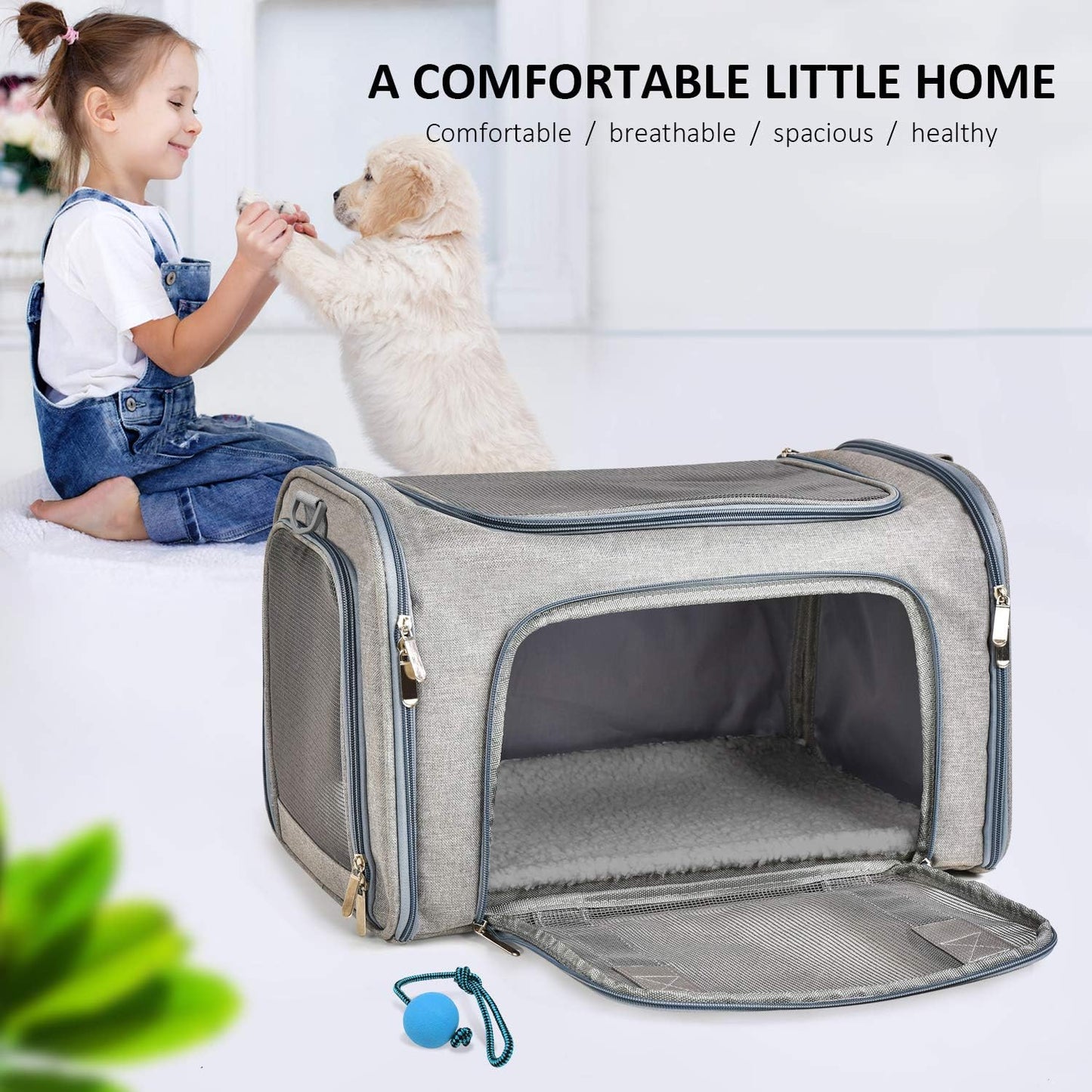 Pet Carrier for Small Medium Cats & Puppies up to 25 lbs, TSA Airline Approved Carrier Soft Sided