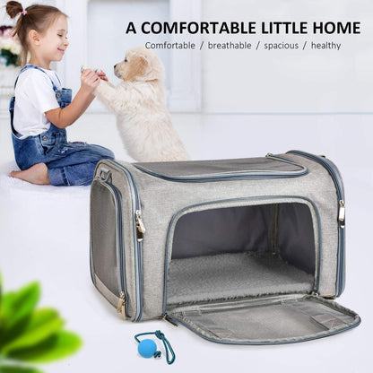 Pet Carrier for Small Medium Cats & Puppies up to 25 lbs, TSA Airline Approved Carrier Soft Sided