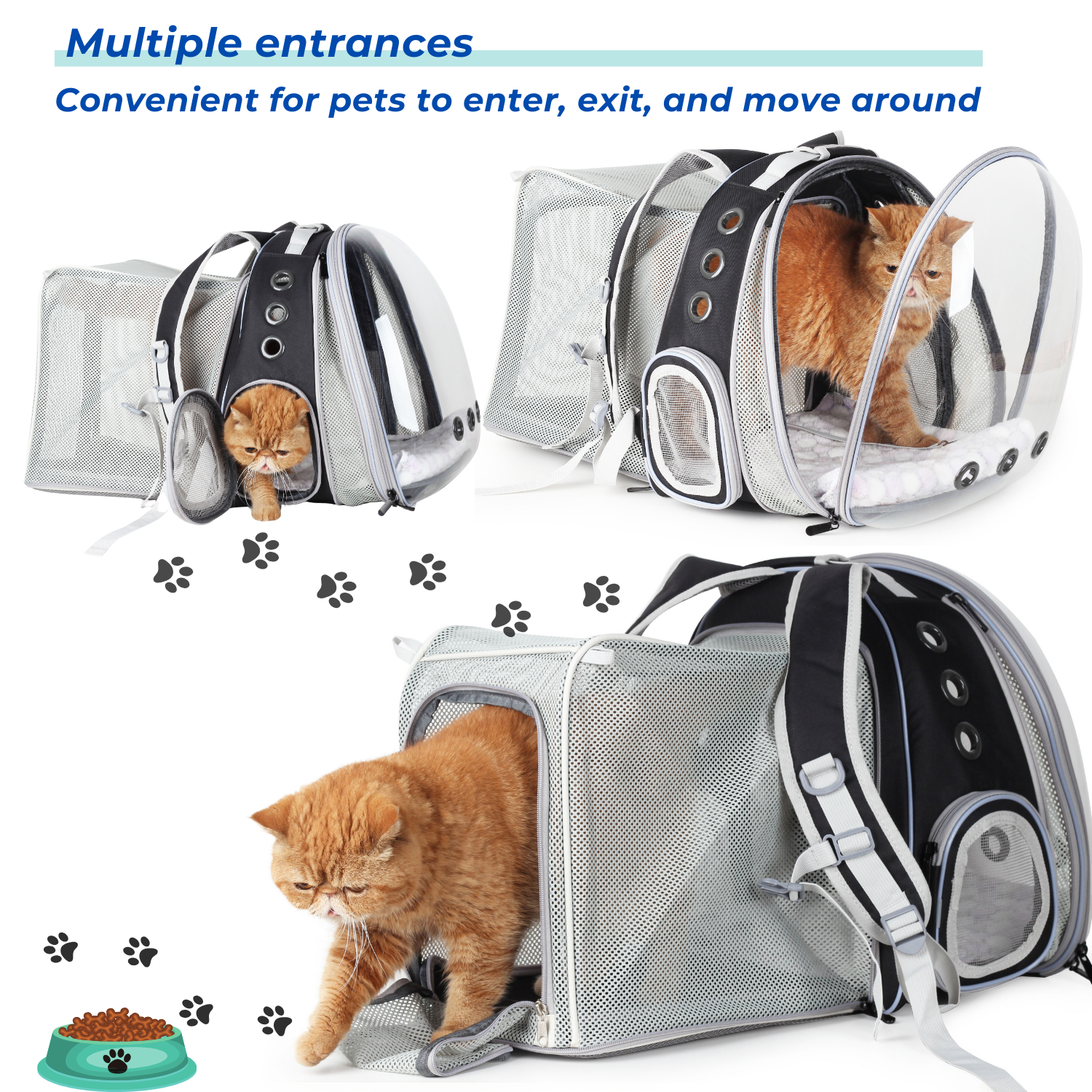 cat bubble backpack leather Cat Bubble Backpack with Clear Window, Expandable Pet Travel Carrier for Cats and Dogs(Dual Expandable-Three Colors)