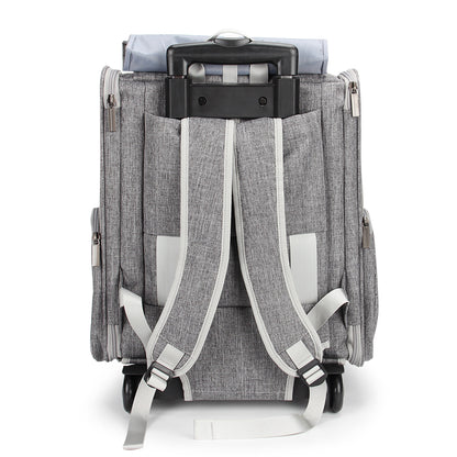 Pet Geometric Roller-Carrier Backpack Trolley