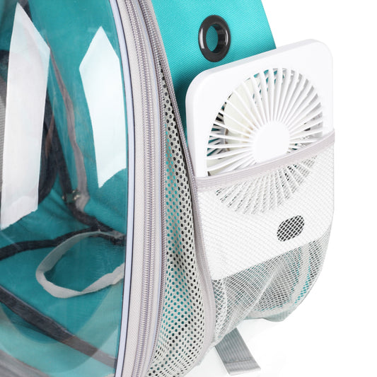 Mini ventilador compatible con la serie de mochilas con ventana transparente Lollimeow, viento fuerte, alimentación con cable USB-C 