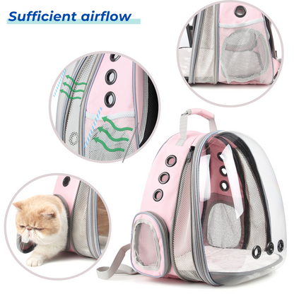 Cat Bubble Backpack with Clear Window, Expandable Pet Travel Carrier for Cats and Dogs (Front Expandable-Three Colors)