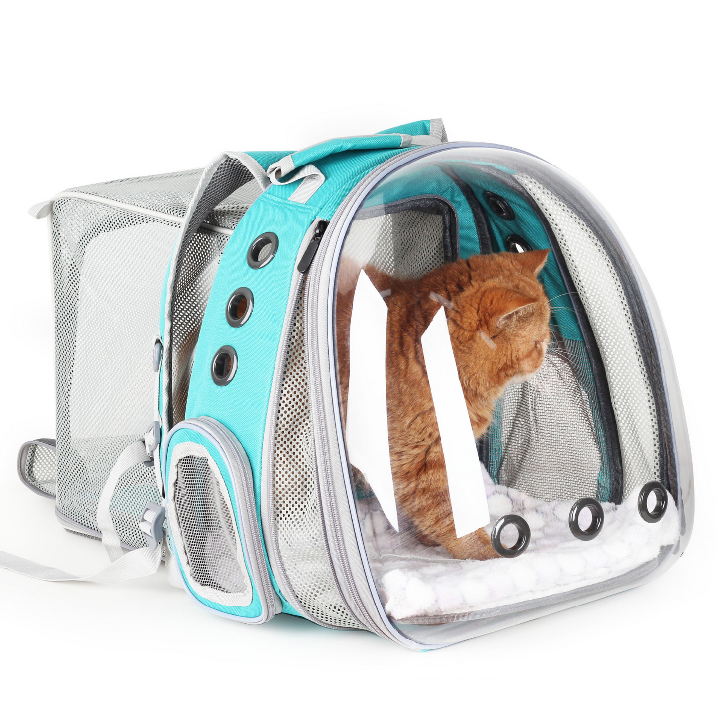 Cat Bubble Backpack with Clear Window, Expandable Pet Travel Carrier for Cats and Dogs(Dual Expandable-Three Colors)