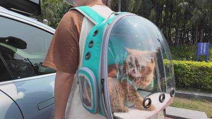 Cat Bubble Backpack with Clear Window, Expandable Pet Travel Carrier for Cats and Dogs (Front Expandable-Three Colors)