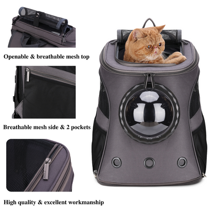 Pet Canvas Bubble and Breathable Capsule Portable Backpack-Large(Two Colors)