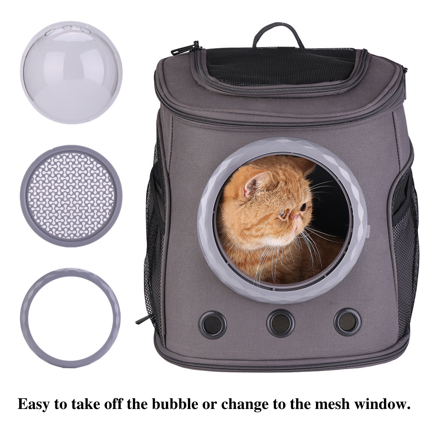 Canvas Bubble and Breathable Capsule Portable Pet Backpack-Medium(Two Colors)