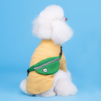 Camisa de rayas para mascotas con un bonito bolso para gatos y cachorros 