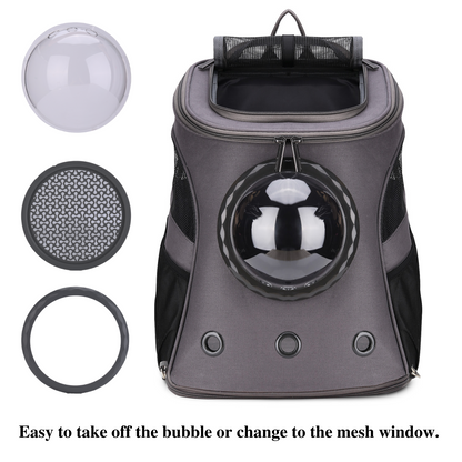 Pet Canvas Bubble and Breathable Capsule Portable Backpack-Large(Two Colors)