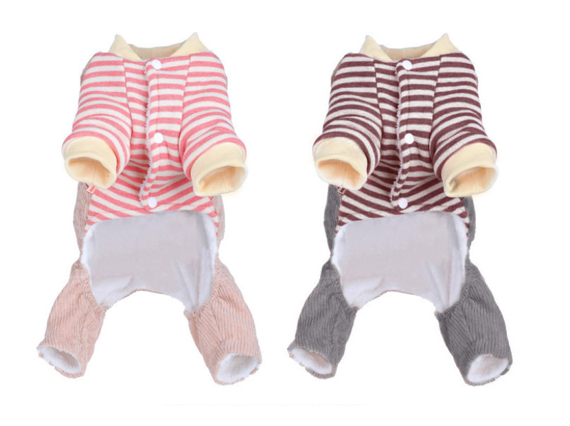 Cat Striped Clothes Cotton Vest Rompers Apparel for Cats Warm Design