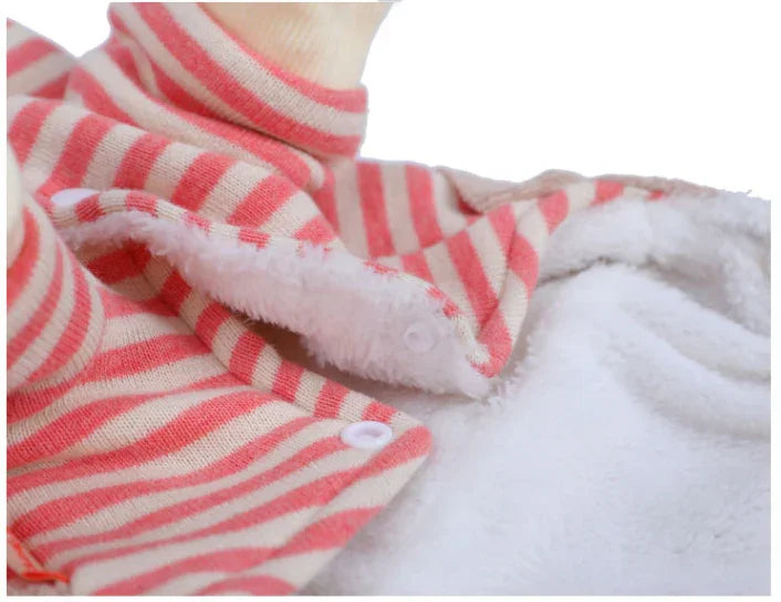 Cat Striped Clothes Cotton Vest Rompers Apparel for Cats Warm Design - lollimeow