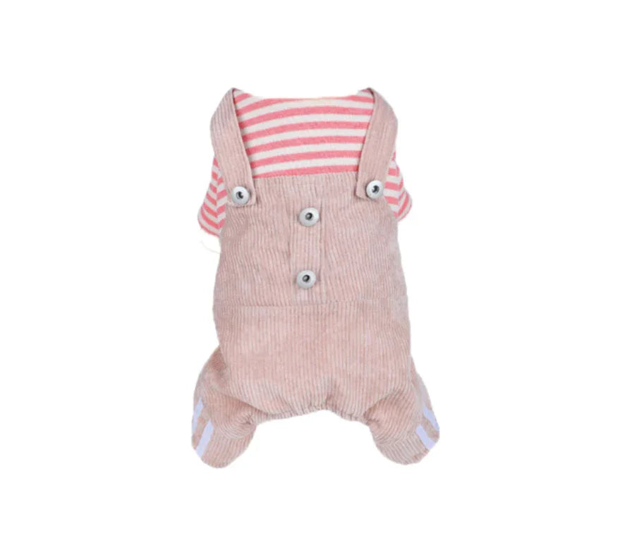 Cat Striped Clothes Cotton Vest Rompers Apparel for Cats Warm Design - lollimeow