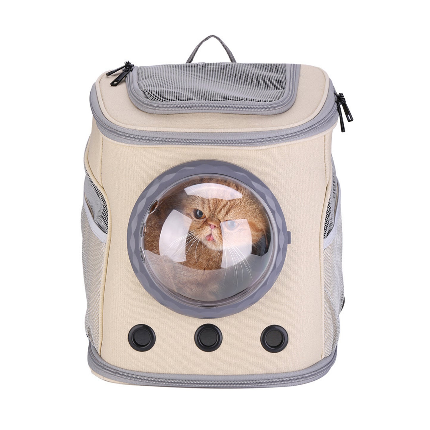 Canvas Bubble and Breathable Capsule Portable Pet Backpack-Medium(Two Colors)