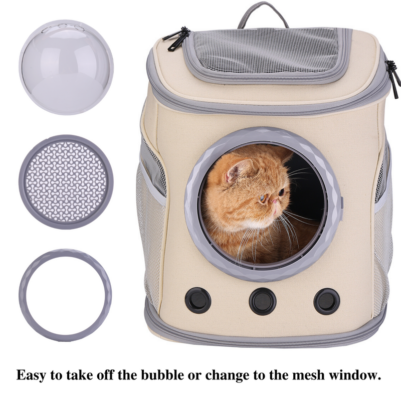 Canvas Bubble and Breathable Capsule Portable Pet Backpack-Medium