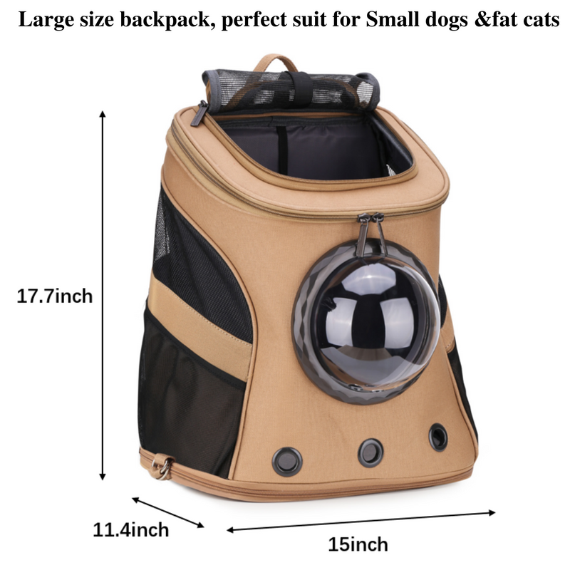Canvas Bubble and Breathable Capsule Portable Pet Backpack-Large(Two Colors)