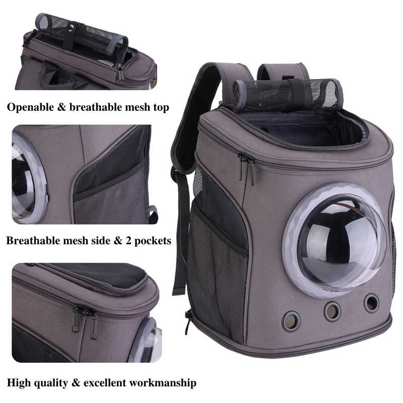 Canvas Bubble and Breathable Capsule Portable Pet Backpack-Medium(Two Colors)