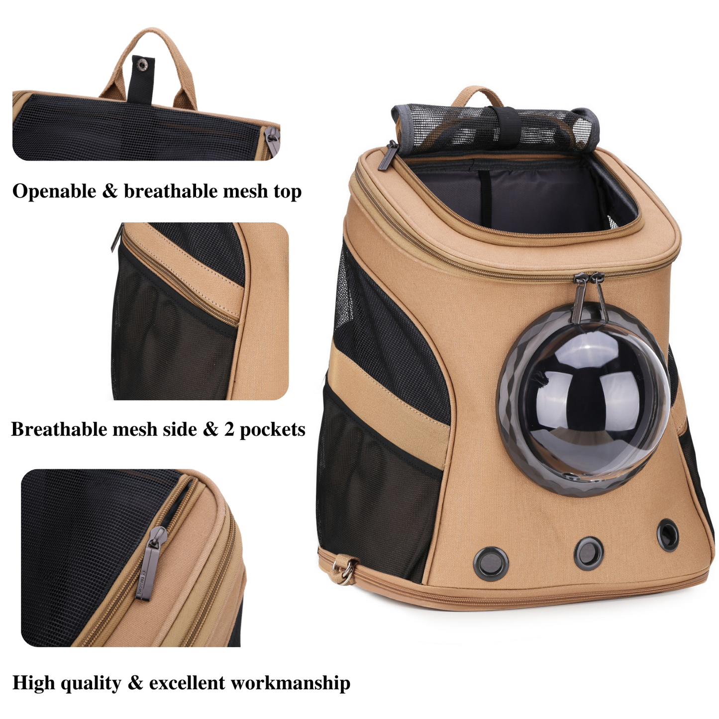 Pet Canvas Bubble and Breathable Capsule Portable Backpack-Large(Two Colors)