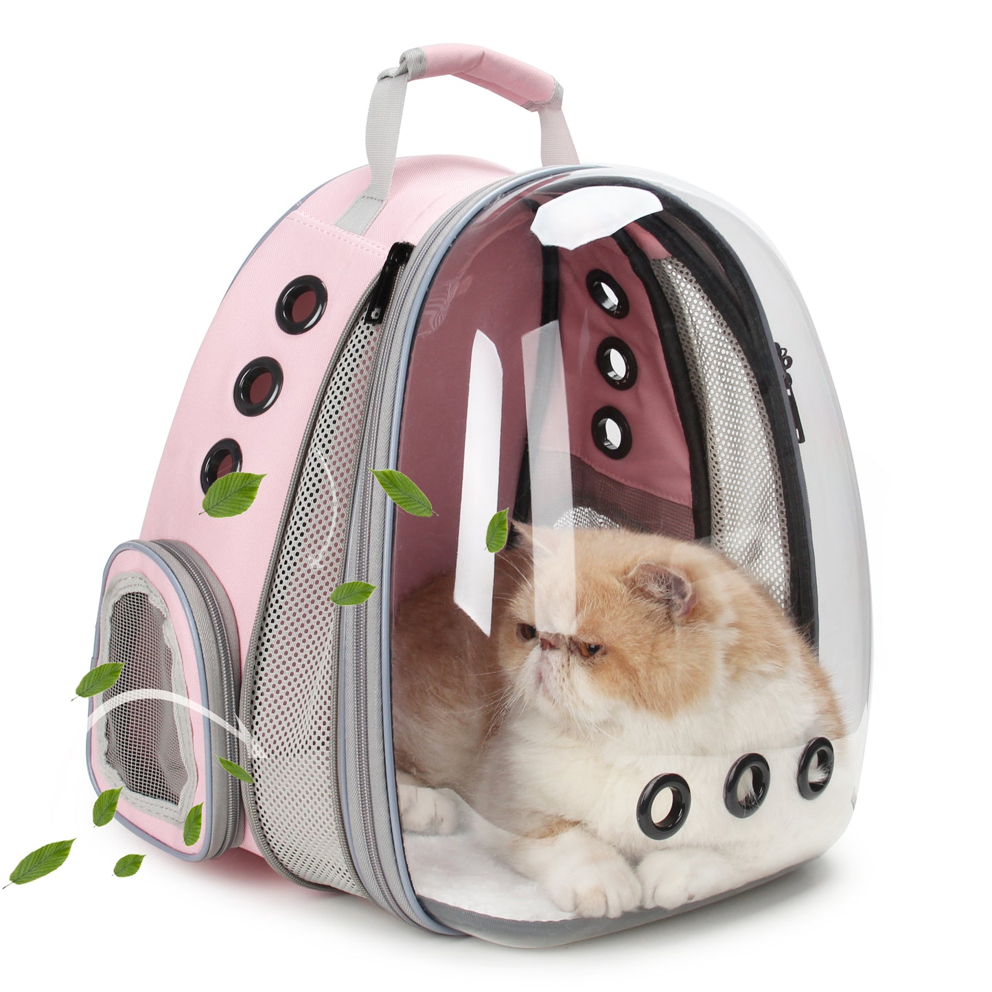 Cat Bubble Backpack with Clear Window, Expandable Pet Travel Carrier for Cats and Dogs (Front Expandable-Three Colors)