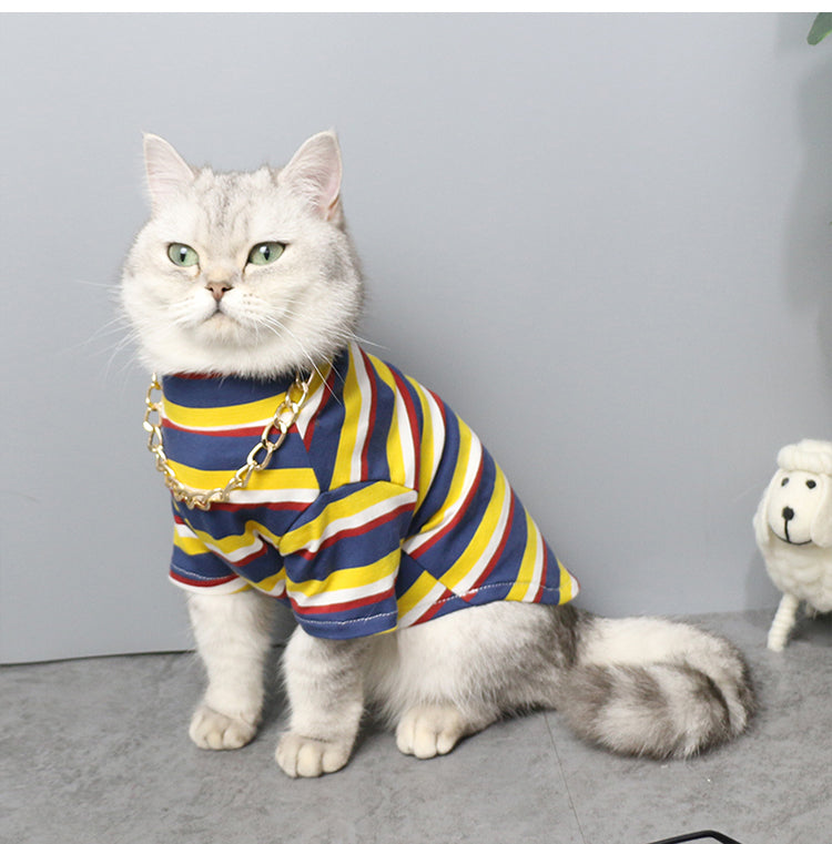 Stripe Pet Vest Breathable Summer Cotton Sleeveless Cat T-Shirt Clothes