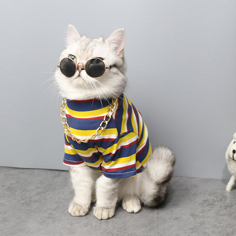 Stripe Pet Vest Breathable Summer Cotton Sleeveless Cat T-Shirt Clothe –  lollimeow