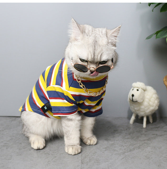 Stripe Pet Vest Breathable Summer Cotton Sleeveless Cat T Shirt Clothe lollimeow