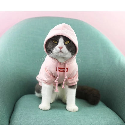 Pet Fashion Shirt, Cat Cotton Vest/Hoodie(Hosico Same Style)